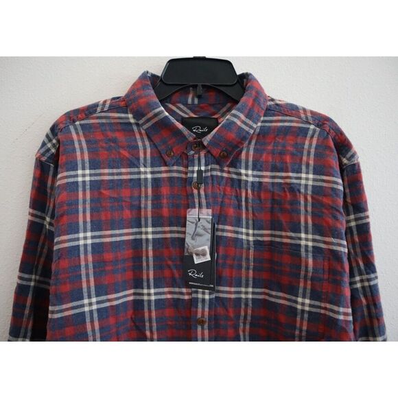 Rails Men’s Sz XL Navy/Red/Cream Felix Plaid Button-Down Flannel L/S Shirt - Picture 9 of 12